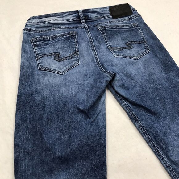 SILVER Calley Boot Jean Women 28x31 Acid Wash Denim Blue Coastal Cowgirl Boho - Picture 9 of 16